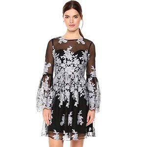 Nicole Miller Black Lace Fit/Flare Dress Sz. 8‎ NWT